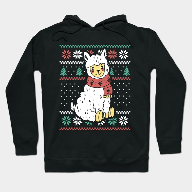 Funny Llama Ugly Christmas Sweater Hoodie by Krishnansh W.